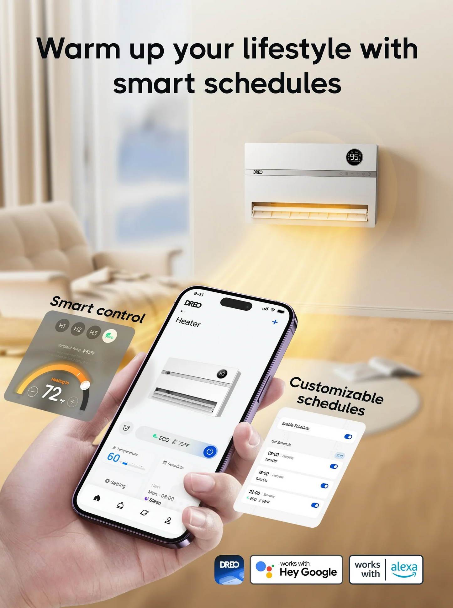 DREO-PHX-WIFI Electric Mounted Wall Heater